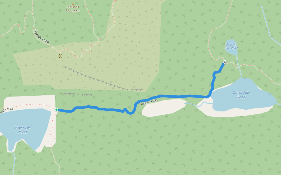 Indian Pass walking route map in Cobden