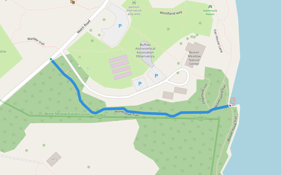 Homestead Trail walking route map in Java Center