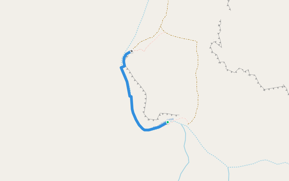 Moonshine Gorge Trail walking route map in Durack