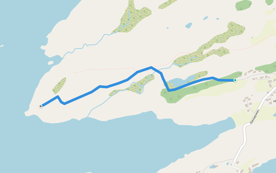 Skjærneset walking route map in Ekkilsøya