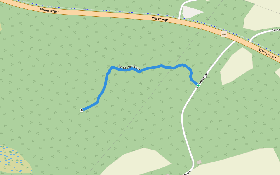Sti til Helgåsen walking route map in Lyngstad