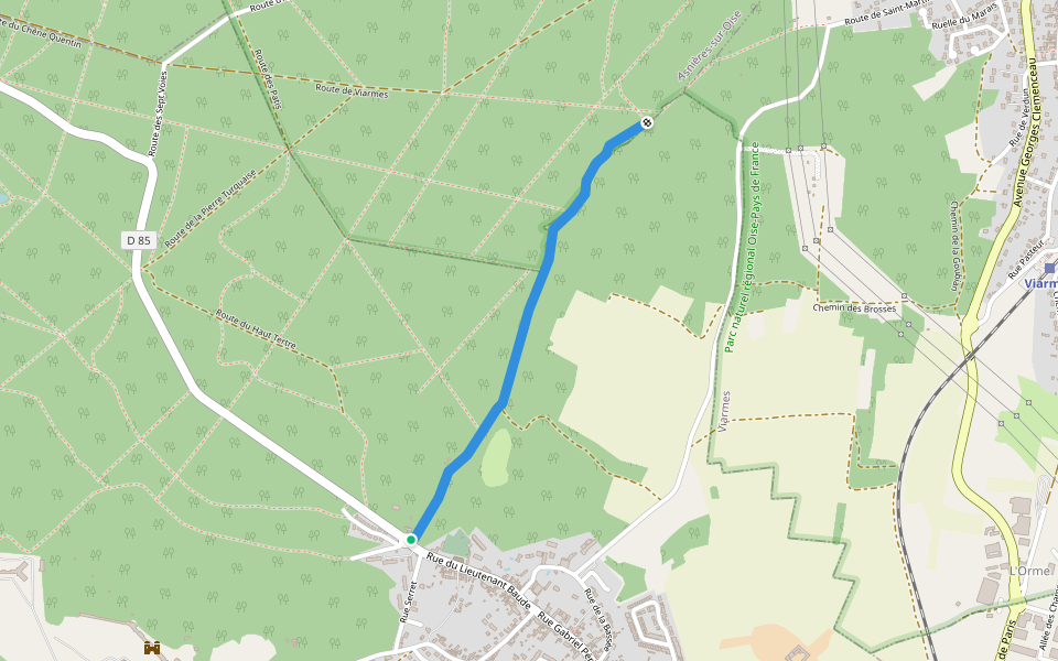 Chemin de Saint-Martin à Asnières walking route map in Saint-Martin-du-Tertre