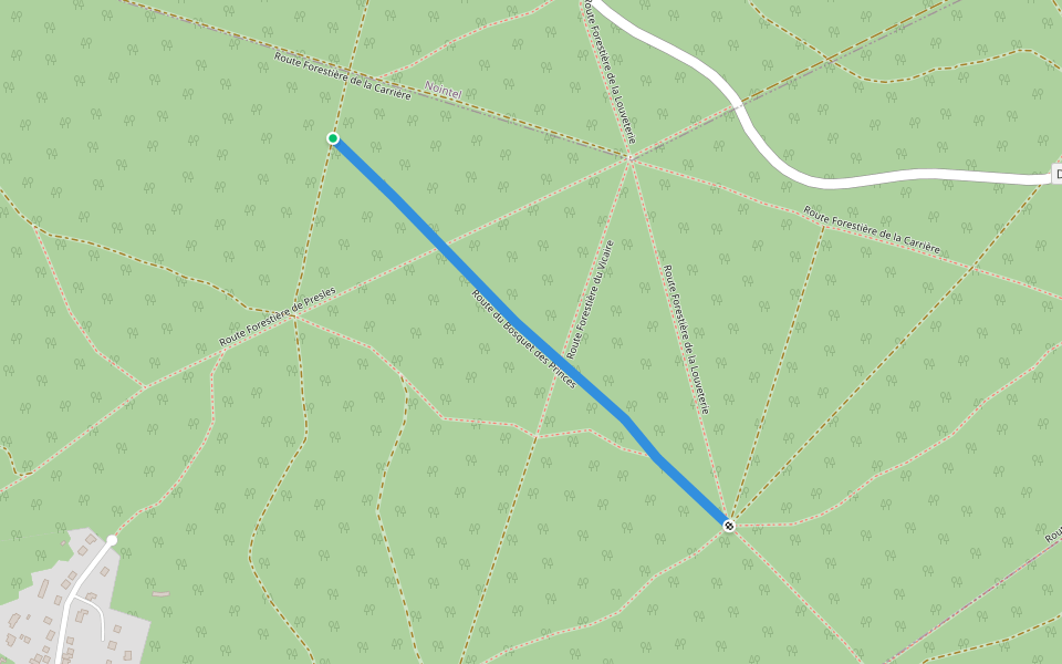 Route du Bosquet des Princes walking route map in Nointel