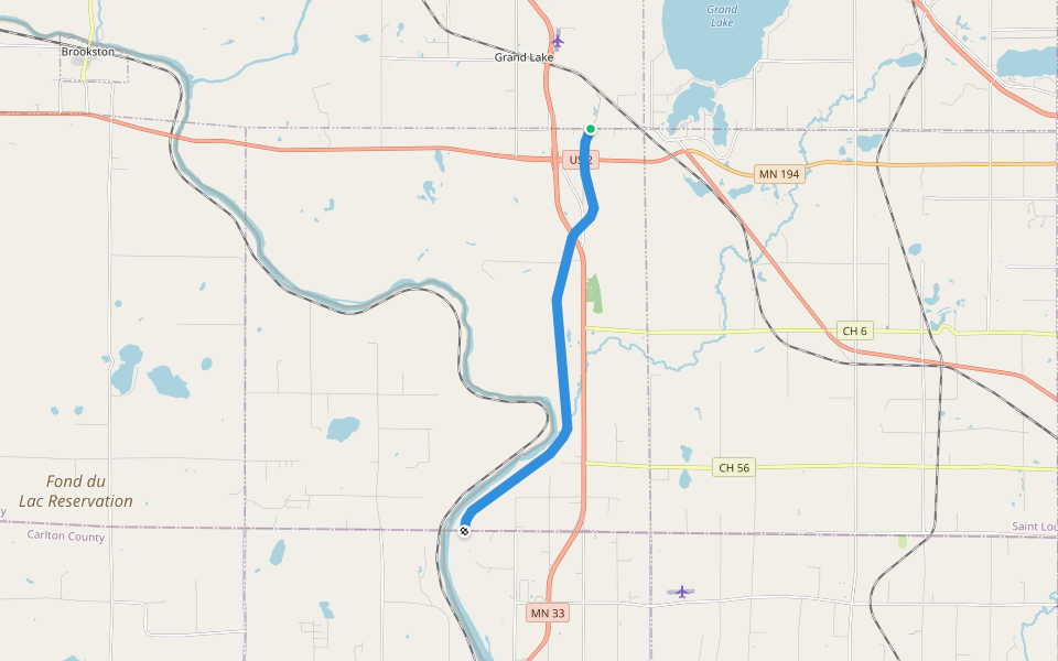 Duluth & Northeastern Railroad walking route map in Saginaw