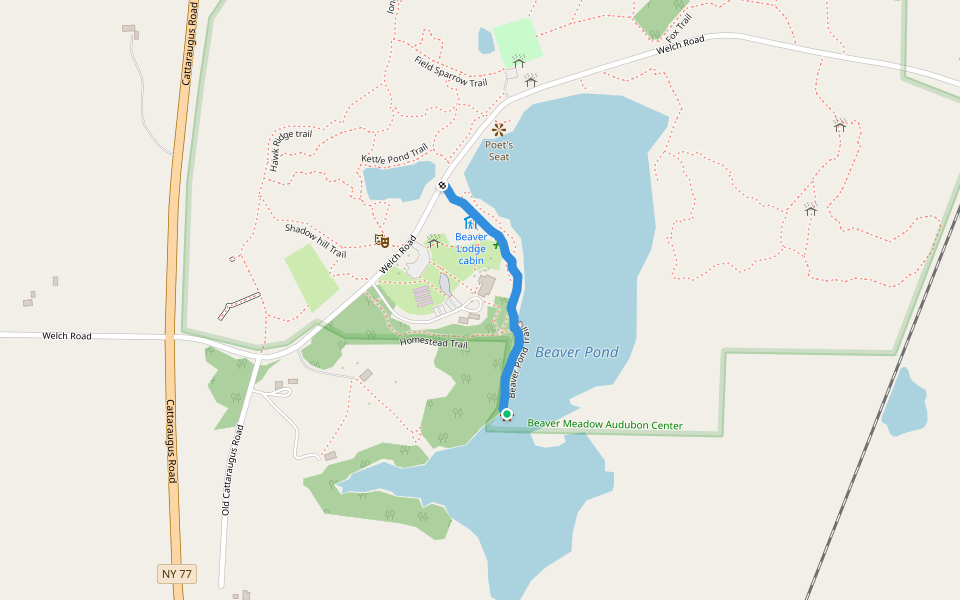 Beaver Pond Trail walking route map in Java Center