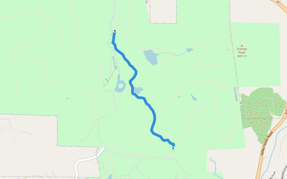 East Ridge Trail walking route map in Escondido