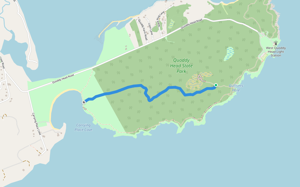 Thompson Trail walking route map in Lubec