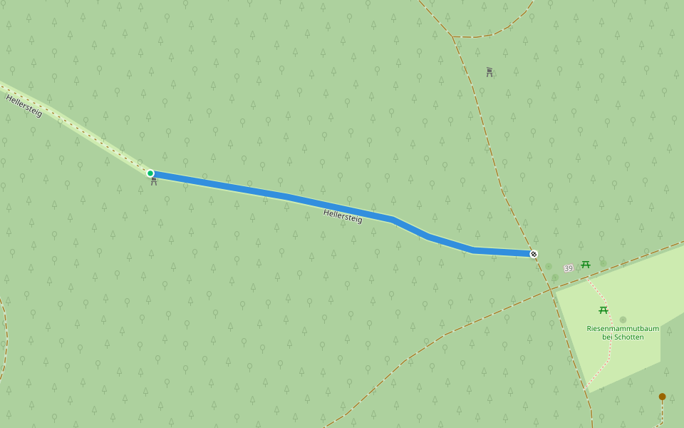 Hellersteig walking route map in Schotten
