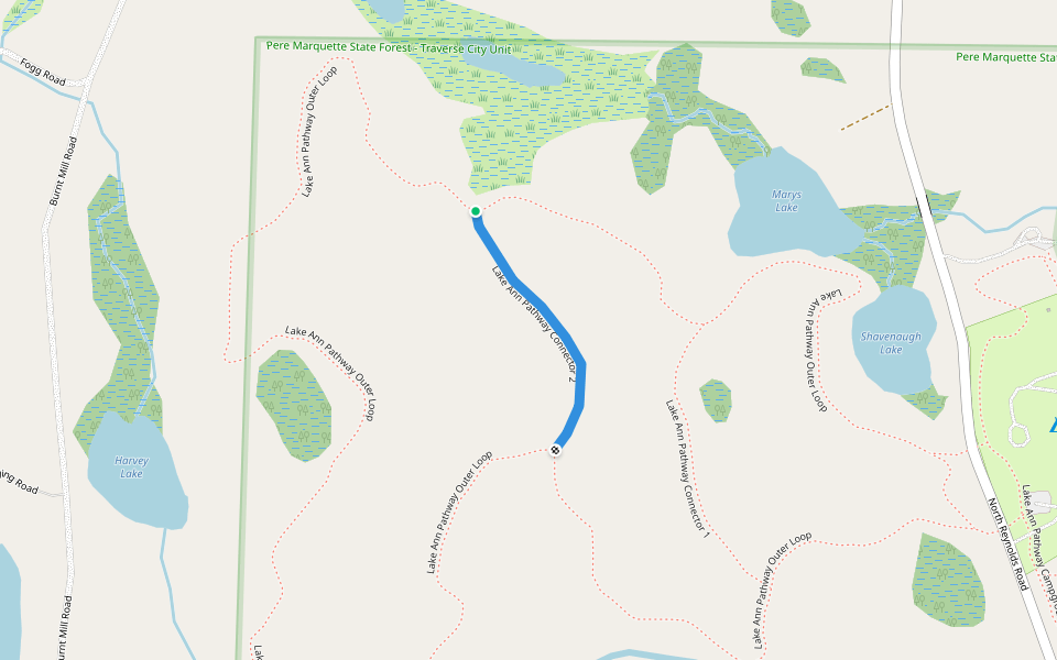 Lake Ann Pathway Connector 2 walking route map in Lake Ann