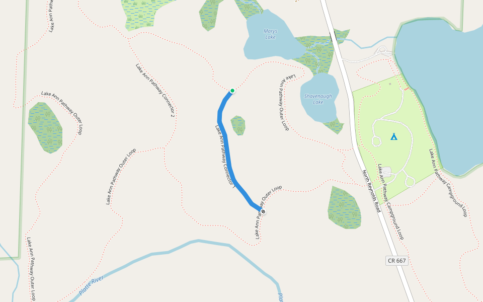 Lake Ann Pathway Connector 1 walking route map in Lake Ann
