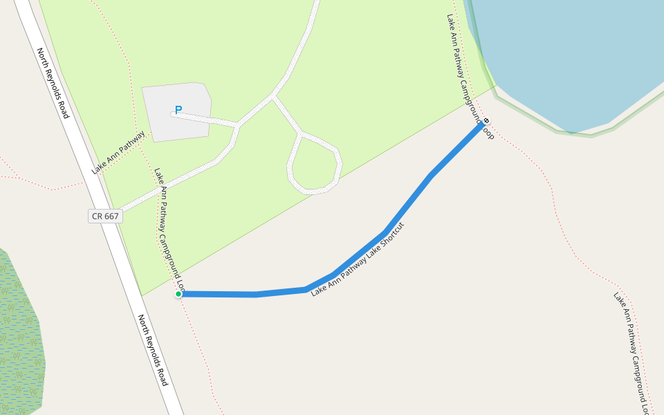 Lake Ann Pathway Lake Shortcut walking route map in Lake Ann