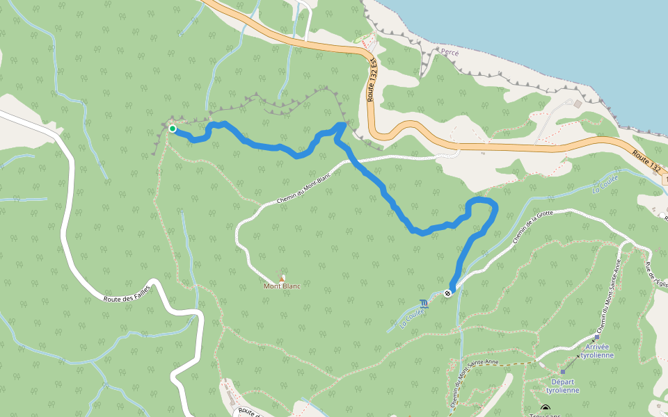 Sentier de la Grande Coupe walking route map in Percé