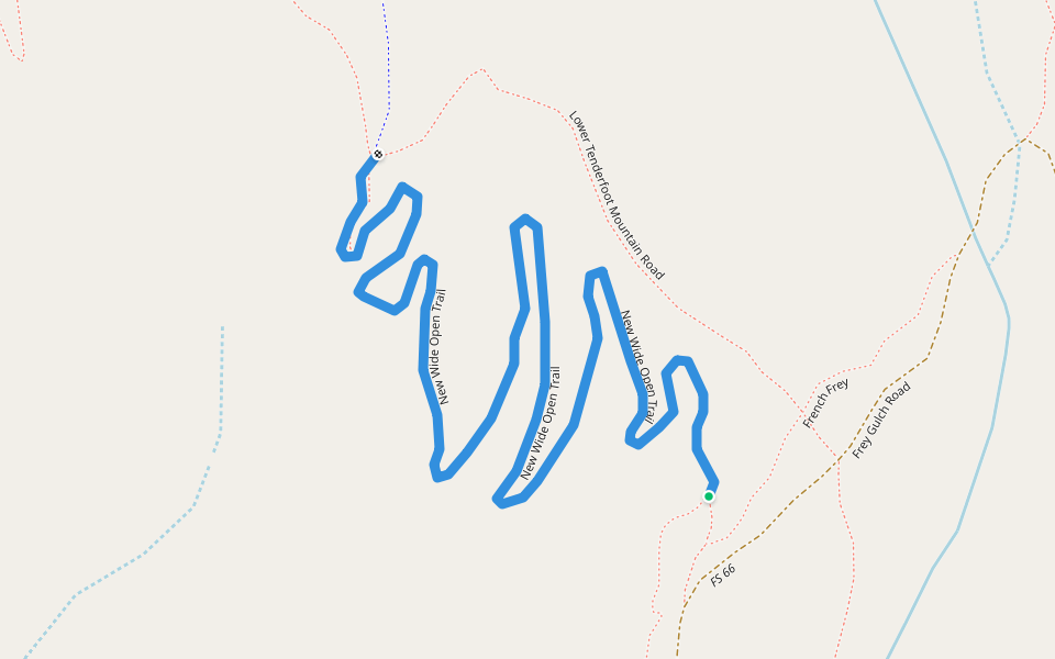 New Wide Open Trail walking route map in Keystone