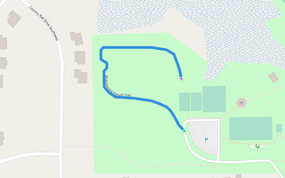 Bicentennial Nature Trail walking route map in Byron Center