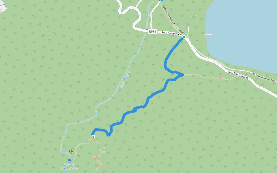 Senderos cascada et laguna Los Césares