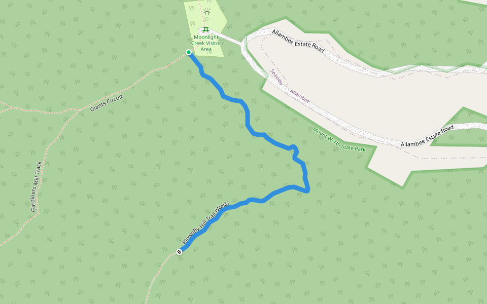 Blownfly Hill Trail (West) walking route map in Seaview