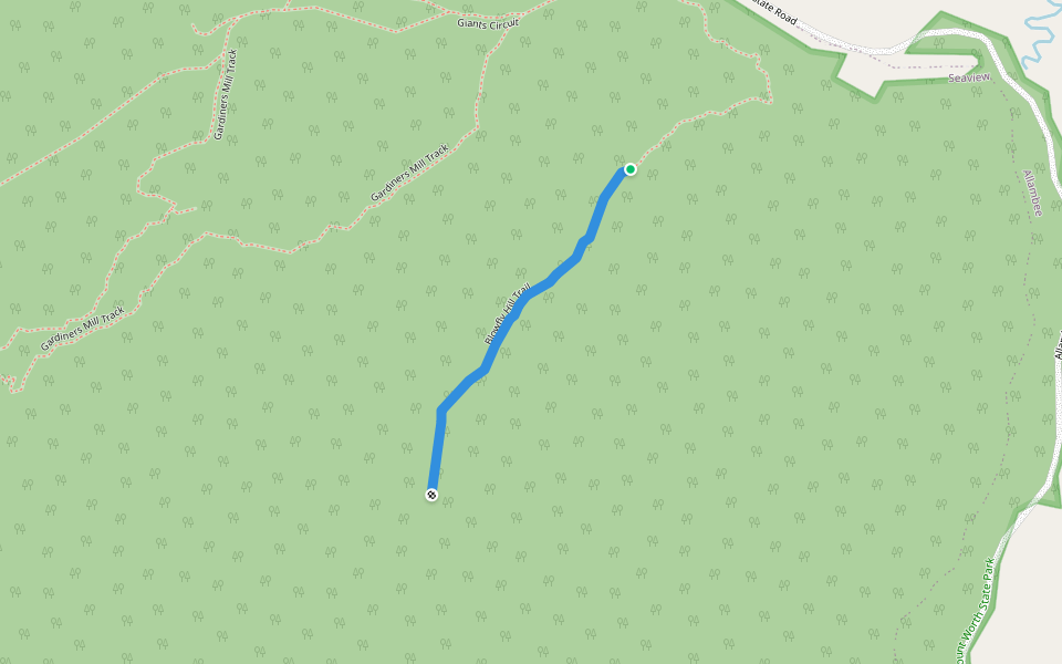 Blowfly Hill Trail walking route map in Seaview