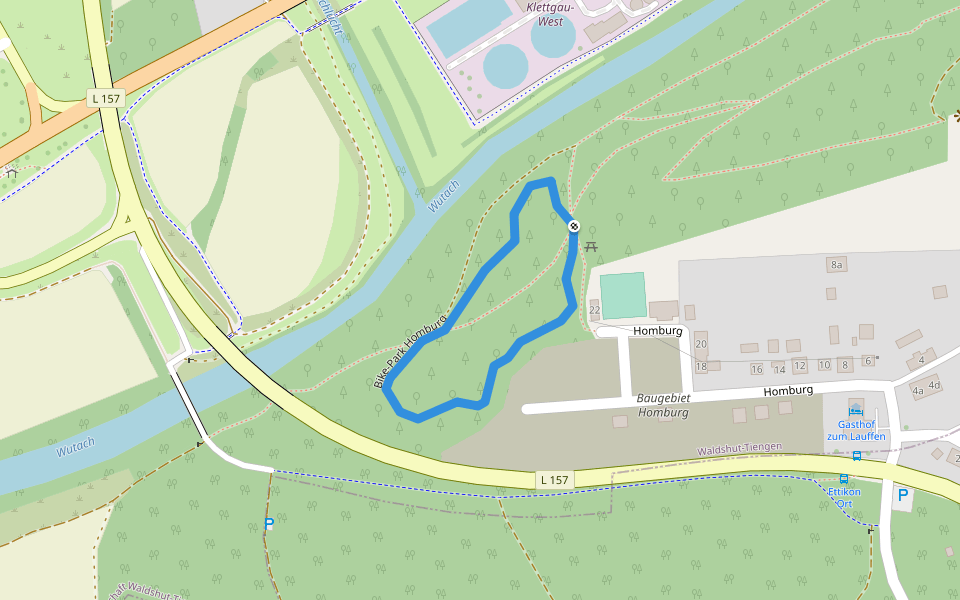 Bike-Park Homburg walking route map in Küssaberg