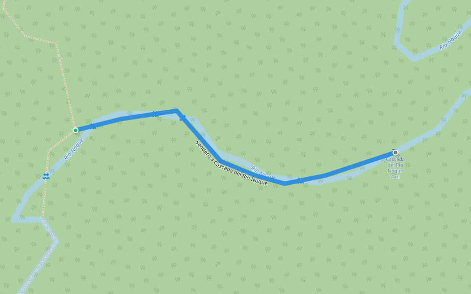 Sendero a Cascada del Rio Noque walking route map in Tucumán