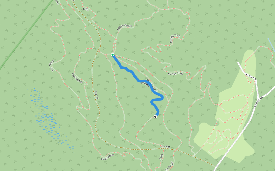 Poutine walking route map in Victory