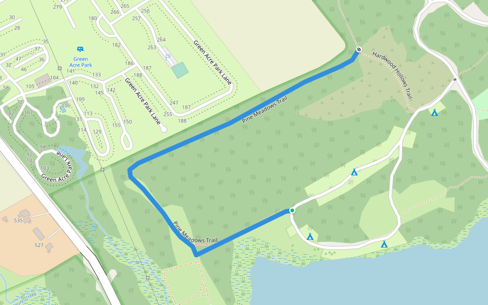 Pine Meadows Trail walking route map in Waterloo