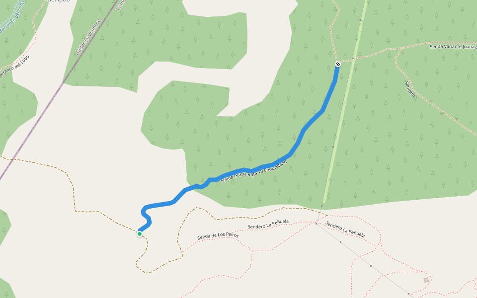 Senda Grana Ruta 10 Enduroland walking route map in Los Cantos