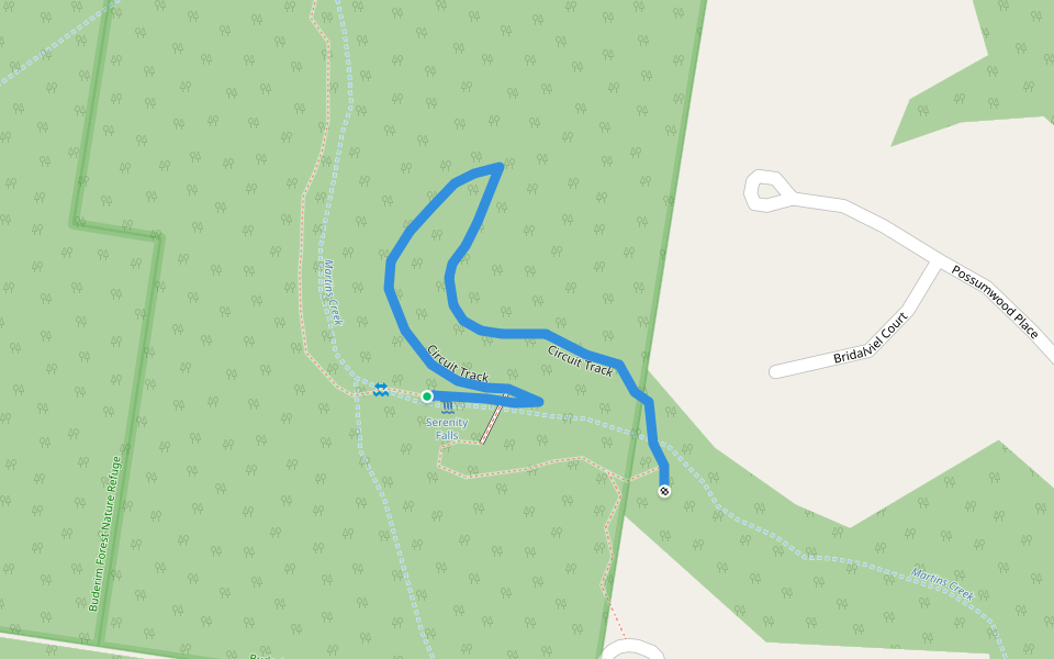 Circuit Track walking route map in Buderim