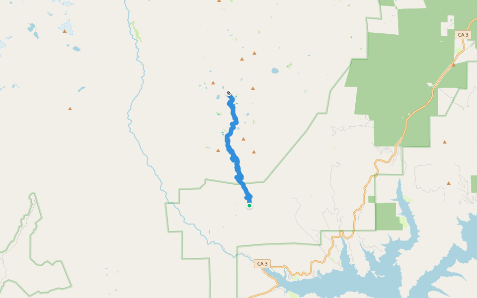 Stoney Ridge Trail (9W21) walking route map in Trinity Center