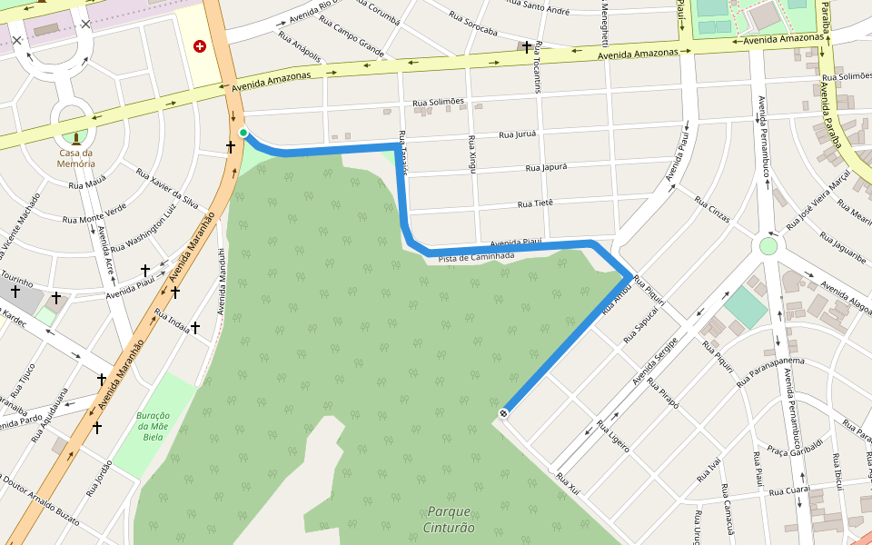 Pista de Caminhada walking route map in Cianorte