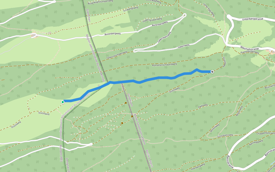 Stützliweg walking route map in Romont