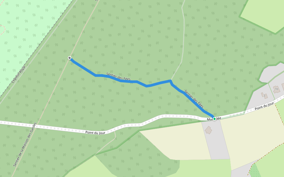 Sentier des Fées walking route map in Braine-le-Comte