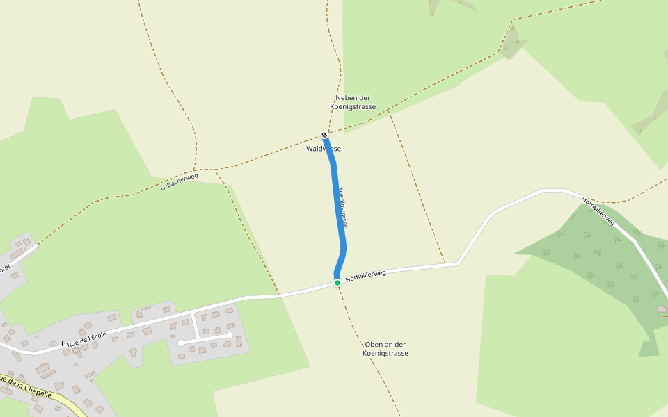 Koenigstrasse walking route map in Bettviller