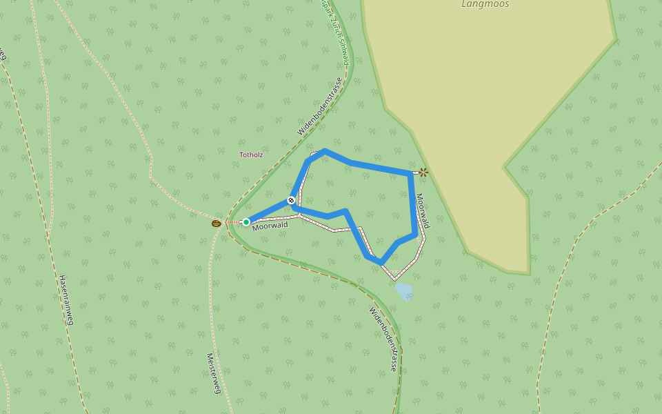 Moorwald walking route map in Oberrieden