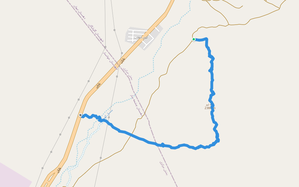 مسیر کوهنوردی walking route map in Vaneshan