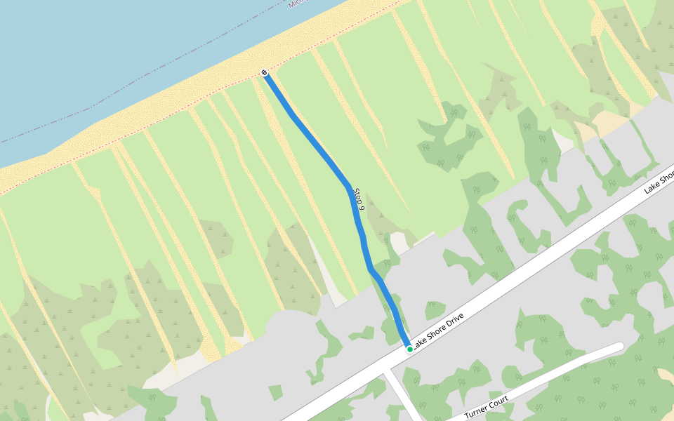 Stop 9 walking route map in Michigan City