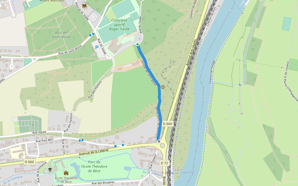 Sentier de Saint-Bond walking route map in Paron