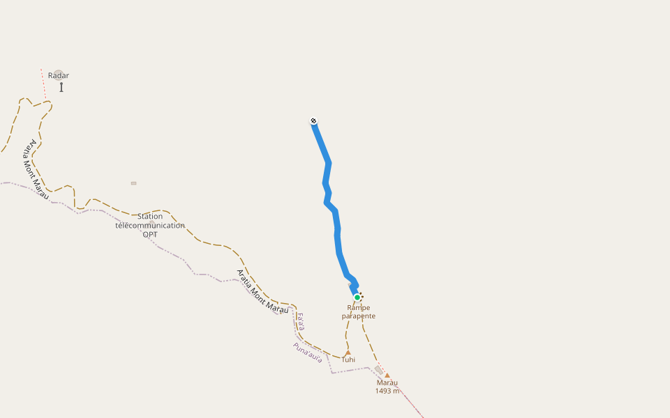 Marau / pic vert : a vérifier walking route map in Fa'a'ā