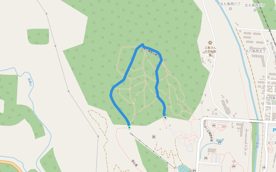 スキー場登山道 walking route map in Kutchan
