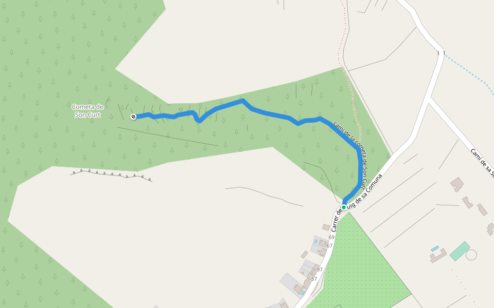 camí de la cometa de Son Curt walking route map in Alaró