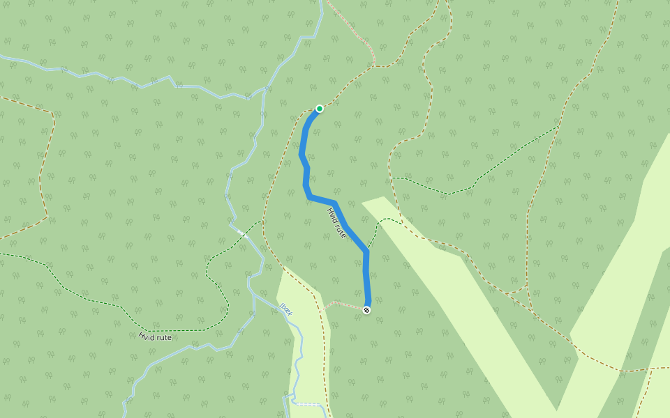 Hvid rute walking route map in Vejle