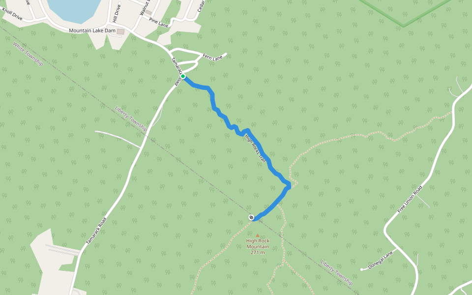 High Rocks Trail walking route map in Belvidere