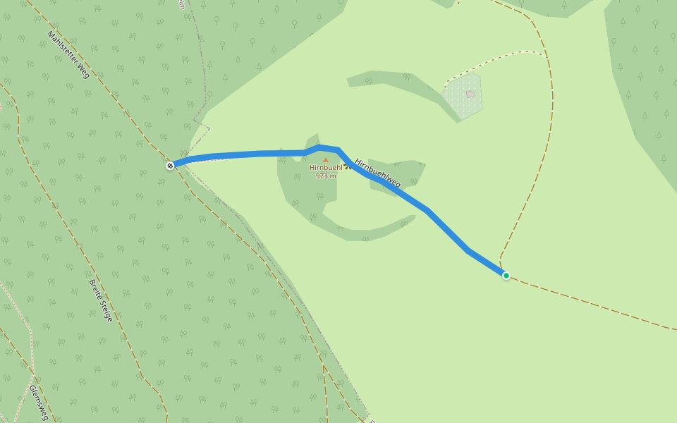 Hirnbuehlweg walking route map in Dürbheim