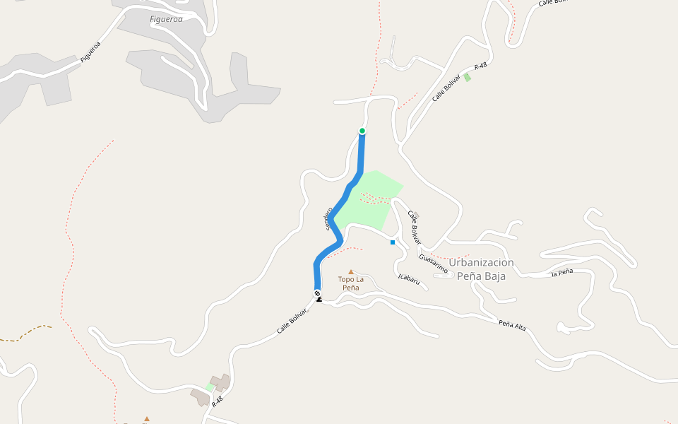 Sendero walking route map in San Antonio de Los Altos