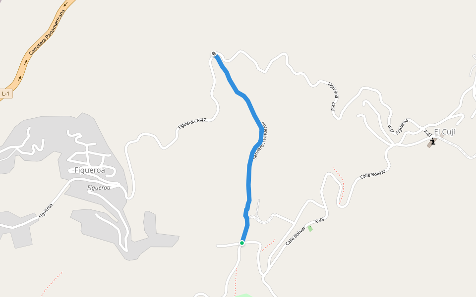 Sendero a Figueroa walking route map in San Antonio de Los Altos