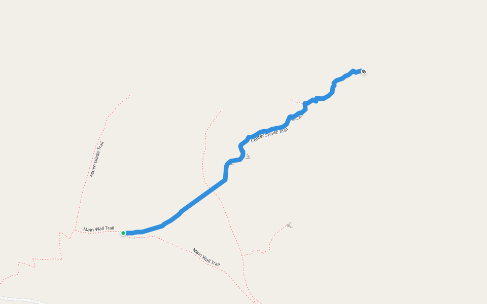 Center Shade Trail walking route map in Lander