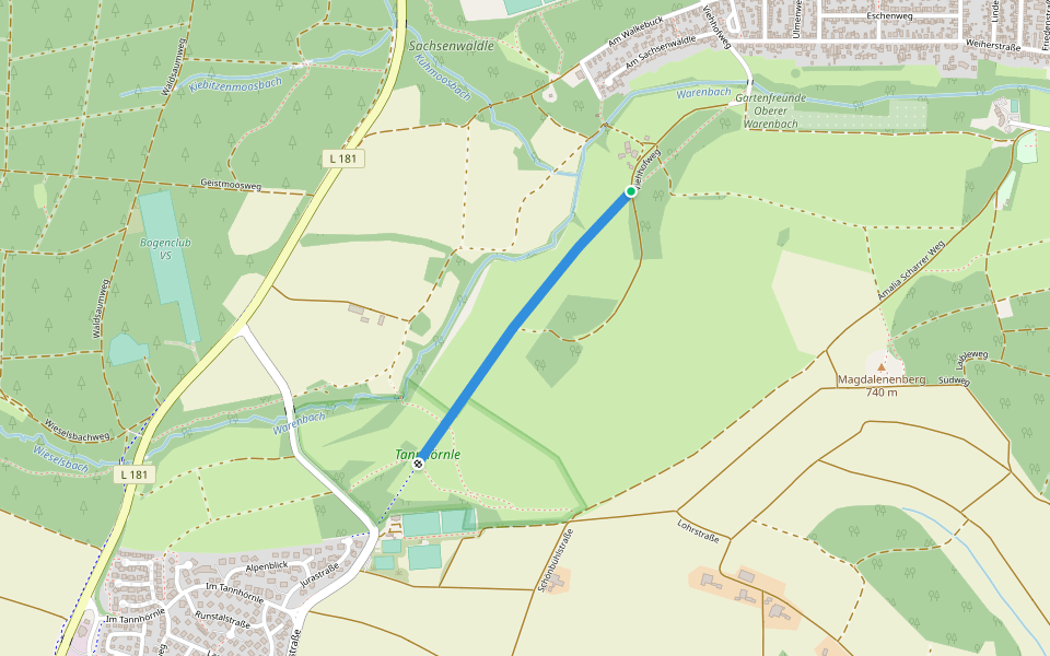 Sandwegle (asph.) walking route map in Villingen-Schwenningen