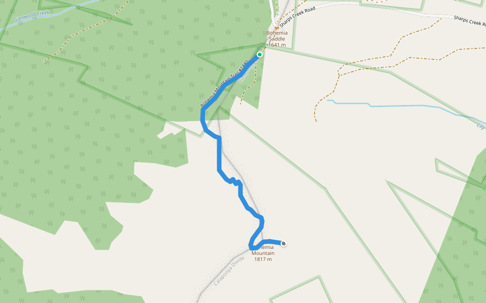 Bohemia Mountain Trail #1440 walking route map in Dorena