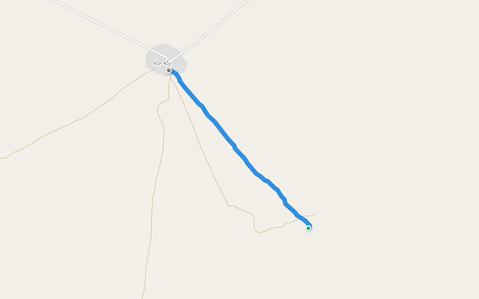 مسیر کوهنوردی walking route map in Yekeh Chah