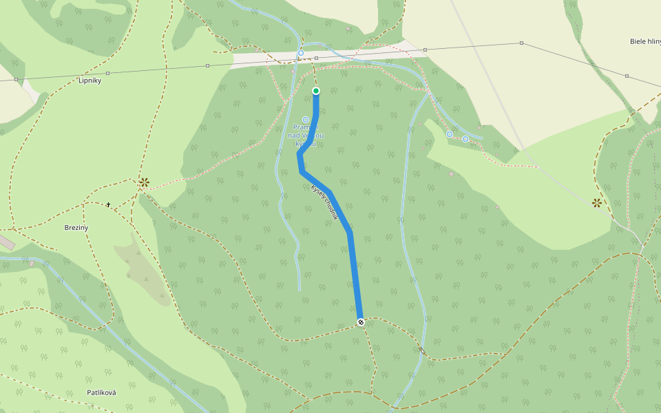 Kyselý chodník walking route map in Trenčianska Turná