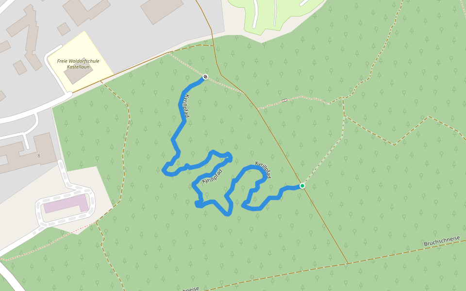 Kyrillpfad walking route map in Kastellaun